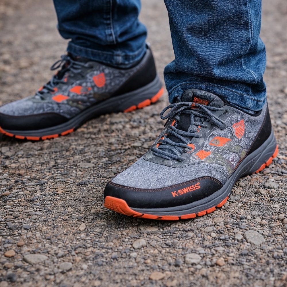 K-Swiss Men’s Trail Sneakers Gray & Orange | Size 13